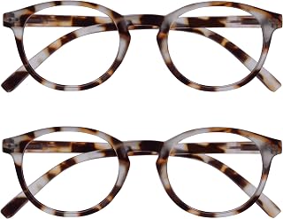OPULIZE Zen Pack of 2 Reading Glasses Light Brown Tortoise Small Men Women RR24-1T +2.00