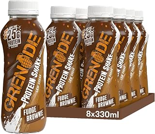Grenade Fudge Brownie High Protein Shake, 8 x 330 ml | Over 25 g Protein Per Bottle, Smooth & Creamy, Ready to Drink, Perfect for On-The-Go, Vegetarian