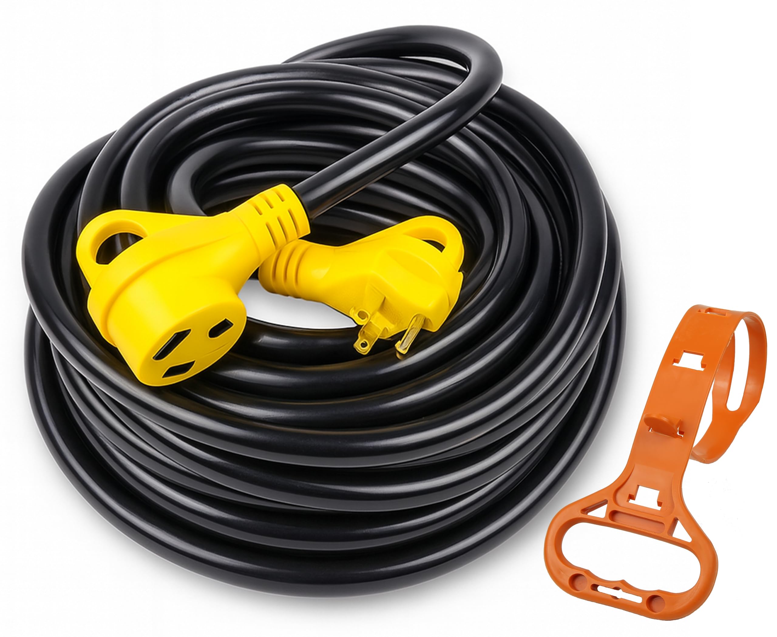 PEAKTOW PTR0112 RV Extension Cord 30Amp 50ft Power Supply Cable with LED Indicat
