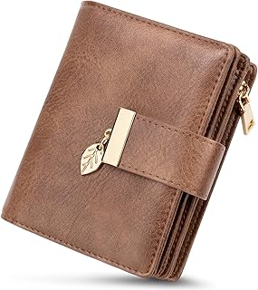HUANLANG Small Wallets Women RFID Blocking Ladies Wallet with Zipper