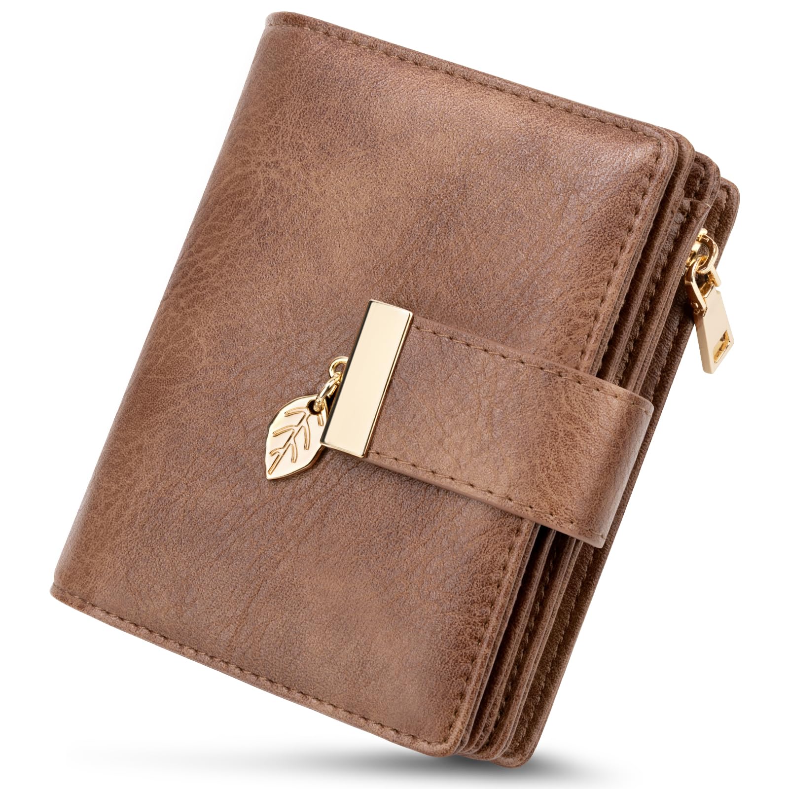 HUANLANG Small Wallets Women RFID Blocking Ladies Wallet with Zipper