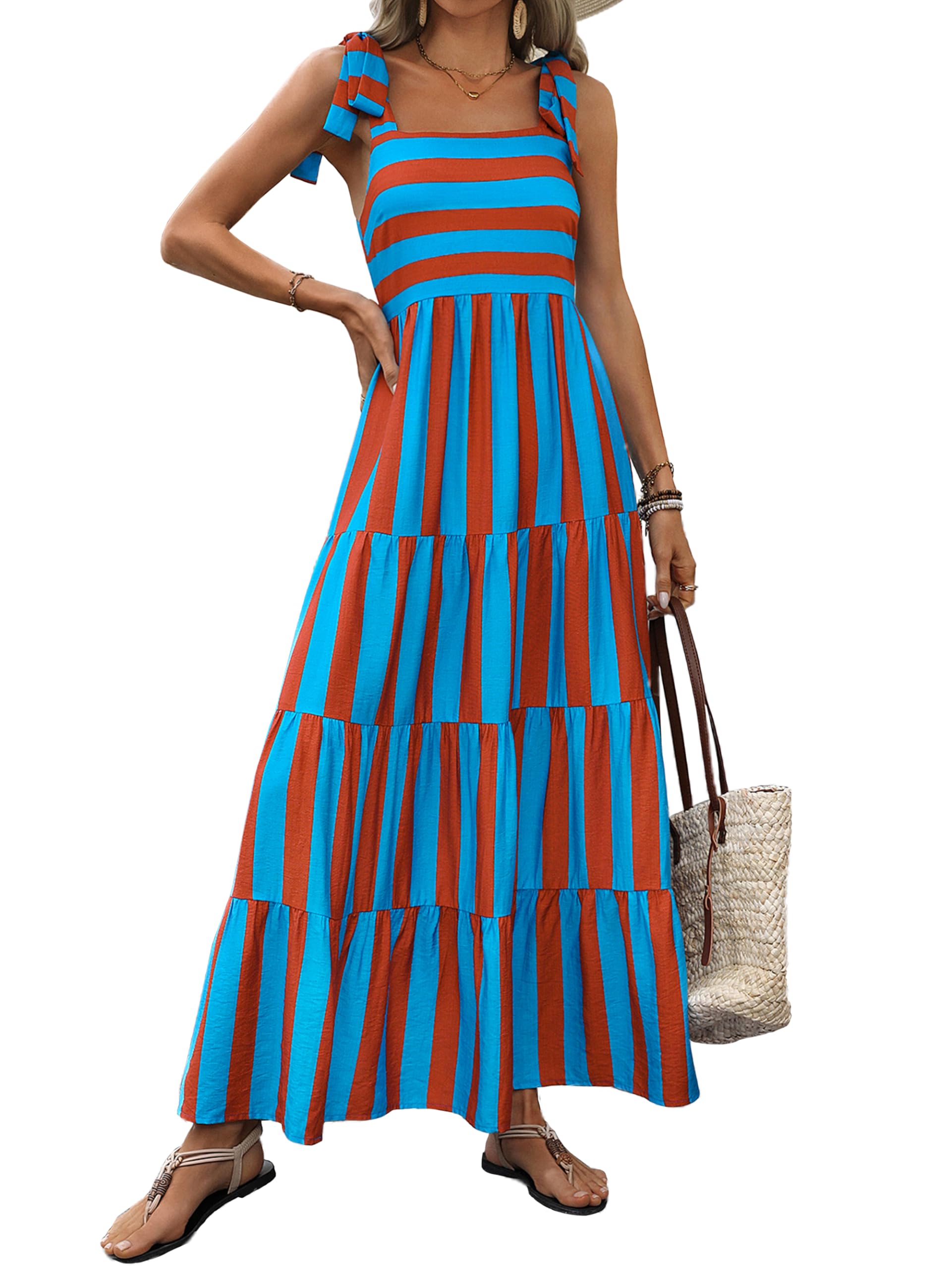PRETTYGARDEN Women Dresses 2026 Summer Floral Sleeveless Maxi Dress