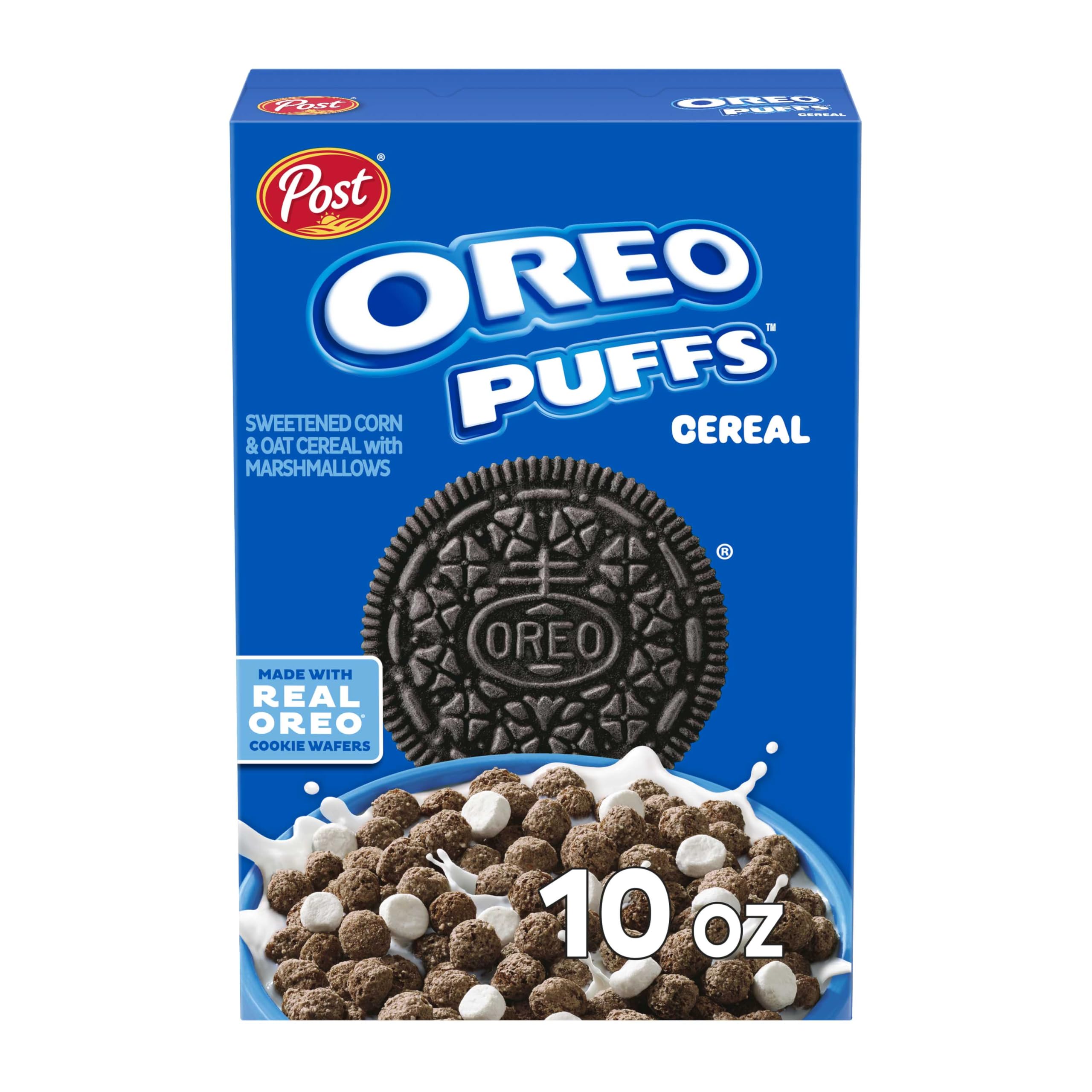 Post OREO PUFFS® Chocolate Breakfast Cereal, 10 oz box | Chocolatey Puffs With M
