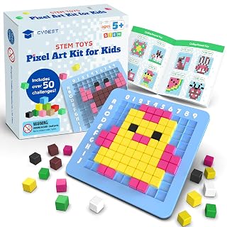 STEM Toys Pixel Art Kit for Kids - Arts and Crafts Gift for Boys & Girls 5+ | Educational Birthday Gift Ideas for 5 6 7 8 9 10 Year Old Boys Girls, Creative Brain Teaser Toy & Activity for Kids Children