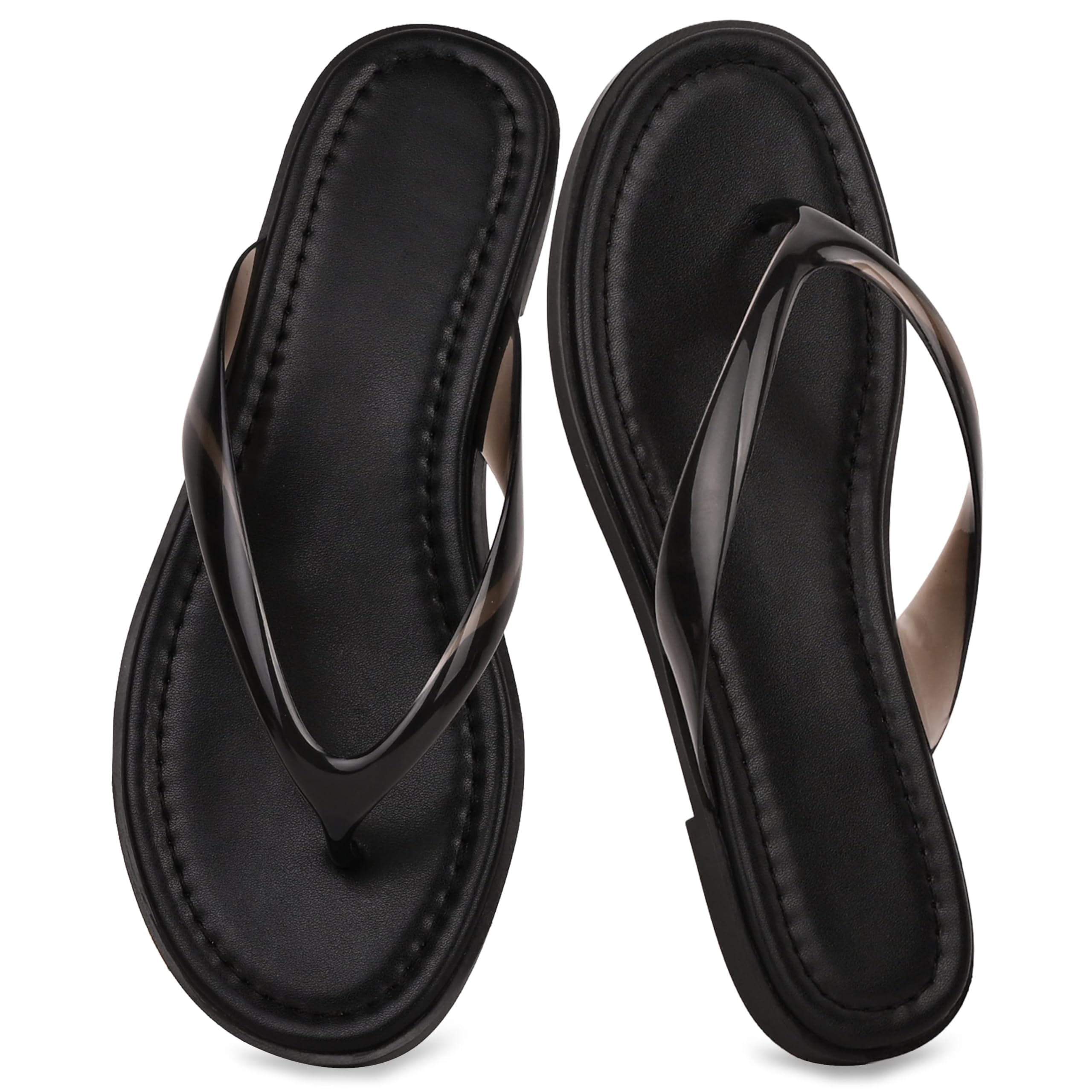 Jeweled Thong Flip Flops for Women Beach Flat Sandals
