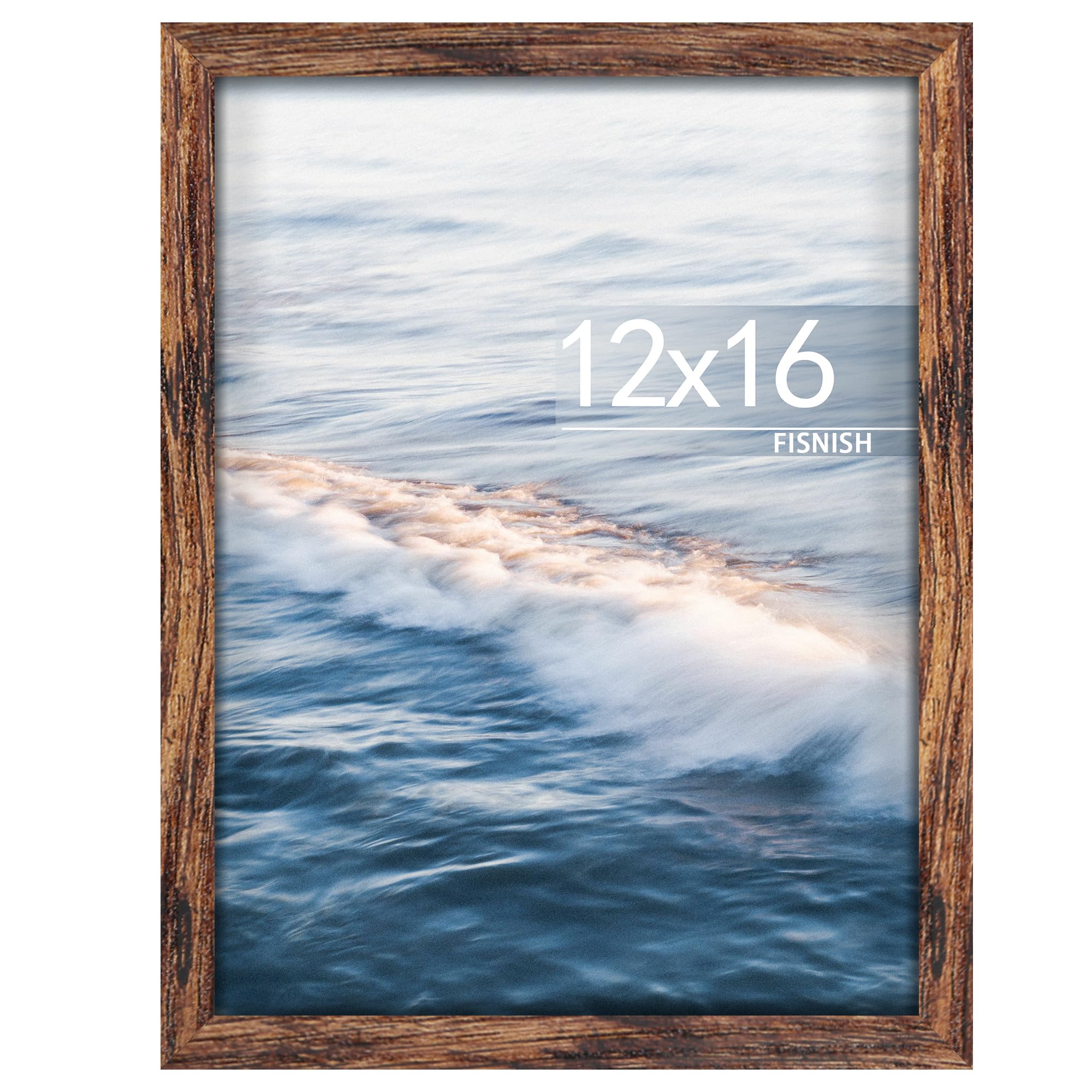 Fisnish 12x16 Picture Frame Brown, Classic Poster Frame for Wall Mounting | 1 Pa