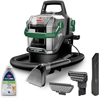 BISSELL Little Green Pro Portable Deep Cleaner, Extra-Large Tank, 3909B | Strongest Suction, Self-Cleaning Tough Stain Tool, Pet Hair Tool, Triple Action PET PRO OXY Formula, Crevice Tool Included