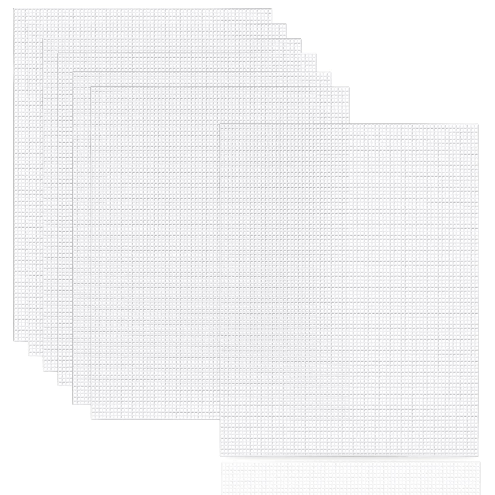 Phinus 7-Piece Plastic Canvas Sheets, 10.5" x 13.5", Eye Mesh for Embroidery & K