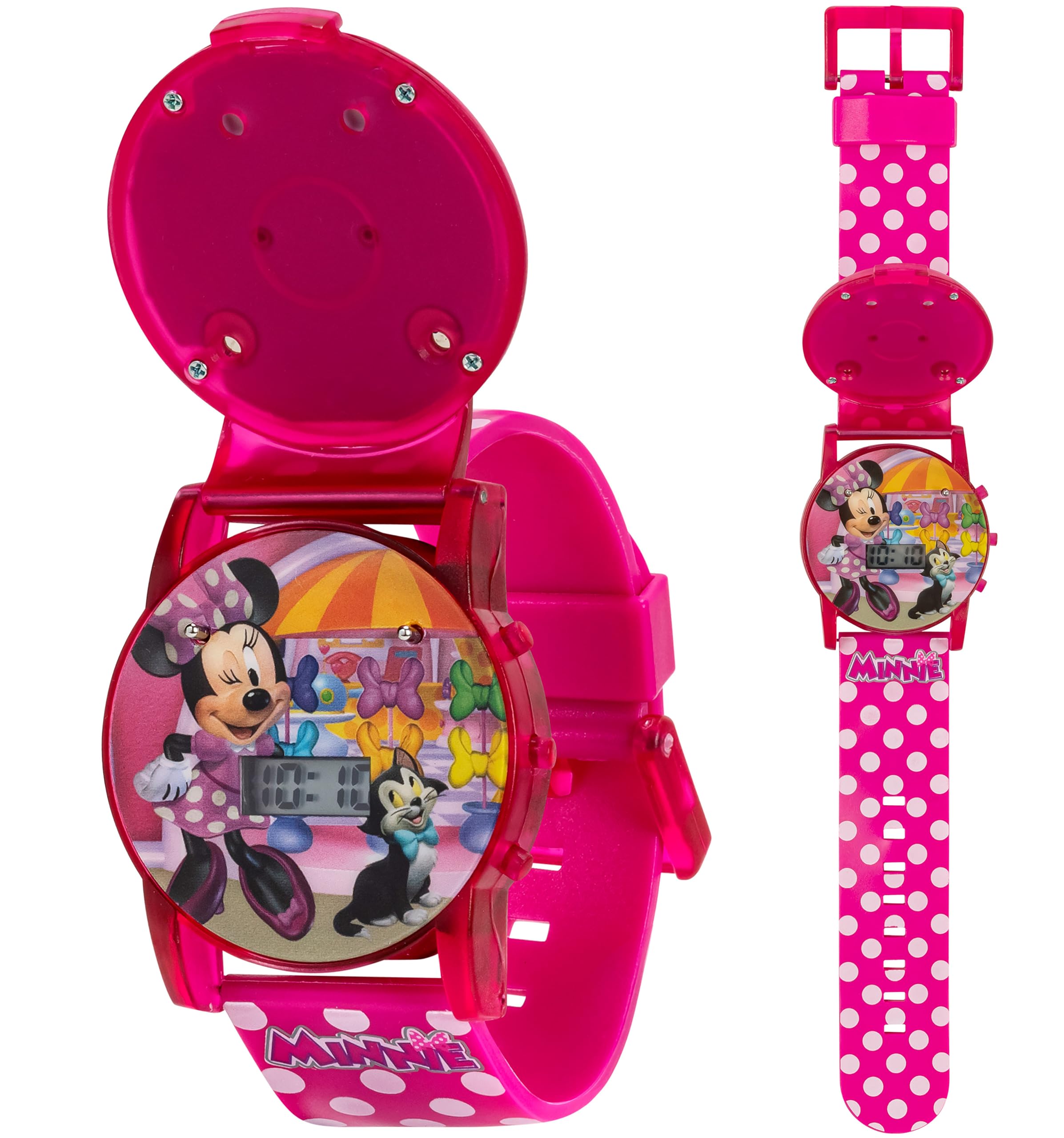 Disney Minnie Mouse Kids Flashing Musical Watch with Sound Effects, Colorful LED