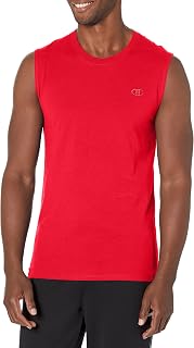 Champion Men's Classic Jersey Muscle T-Shirt, Scarlet, 2XL
