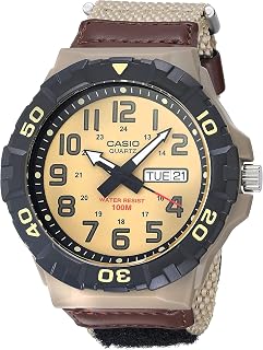 Casio MRW200H Series | Men's Analog Watch | Sporty Design | 100 Meter Water Resistance | Date Display | Rotary Bezel | Regular Time Keeping (HR, Min, SEC, PM, Date, Day) | 3 Year Battery