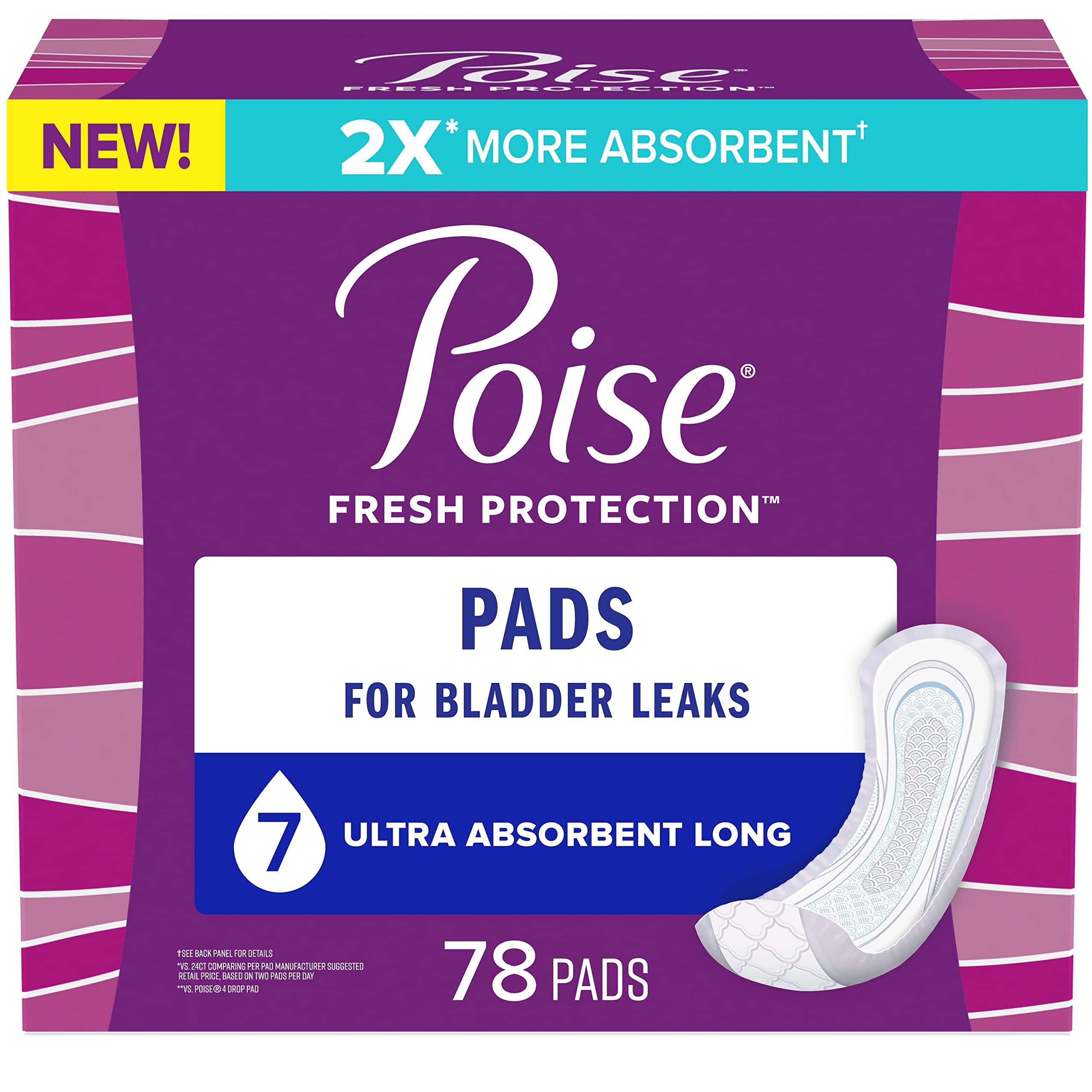 Poise Incontinence Pads for Women/Bladder Leakage Pads/Bladder Control Pads, 7 D