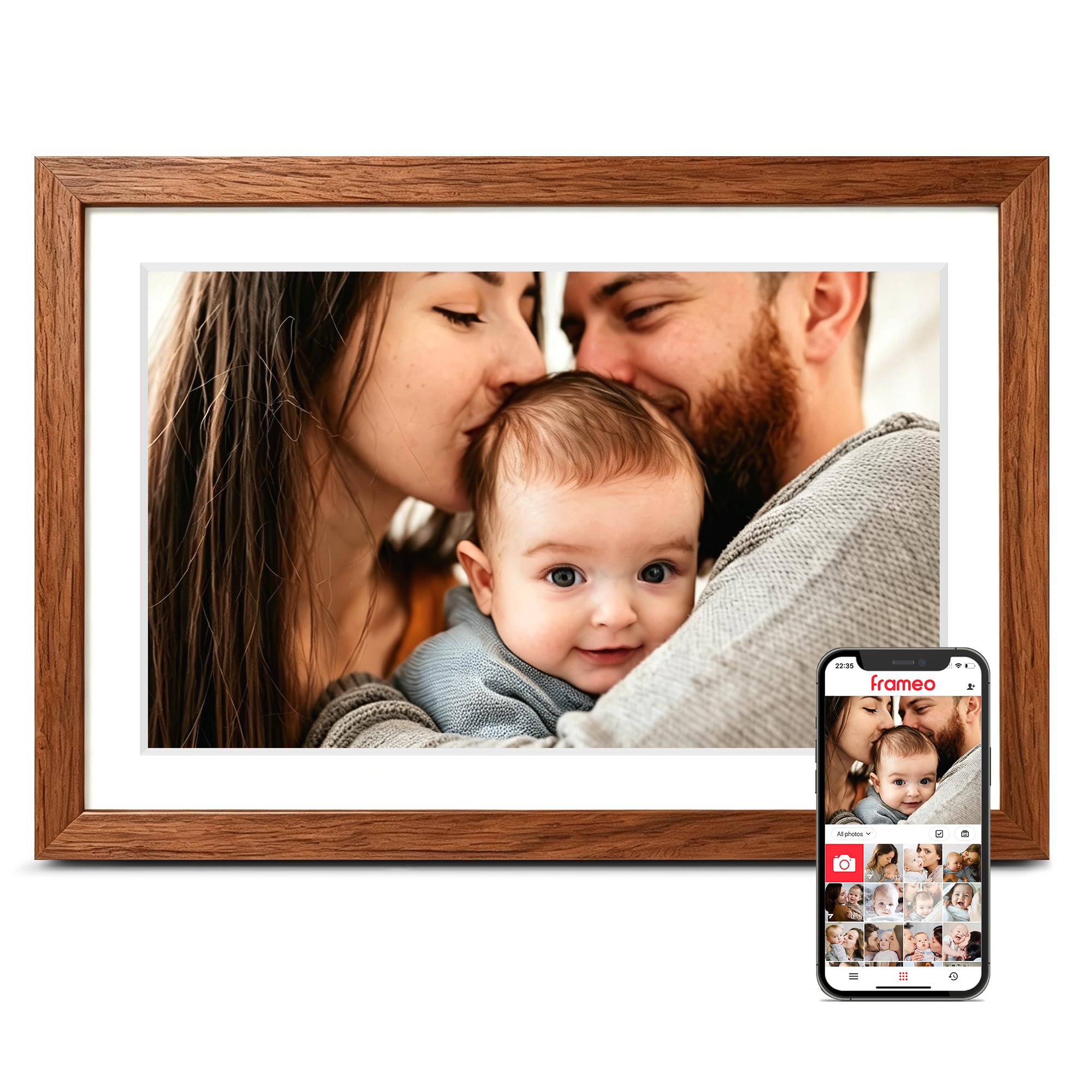Frameo 10.1'' WiFi Digital Picture Frame, Electronic Photo Frame Slideshow | 32G