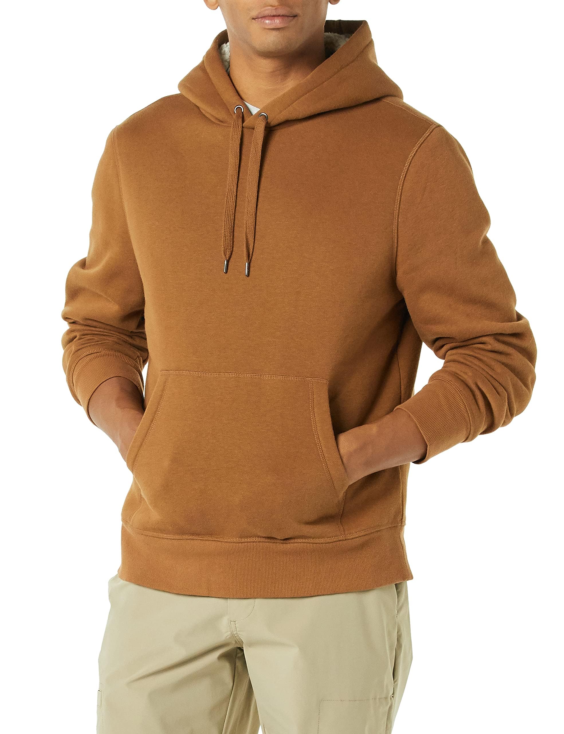 Amazon Essentials Men's Sherpa-Lined Fleece Pullover Hoodie