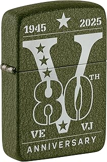 Zippo Windproof Lighter, 80th Anniversary Design – Laser Engraving – Refillable, Reusable, Windproof Design – Comes in Gift Box – Made in USA