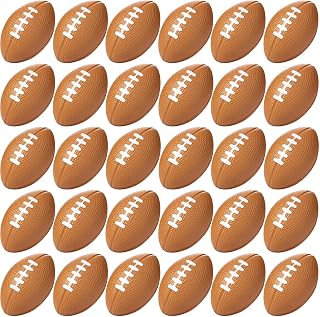 Blulu 30 Pack Mini Footballs Foam Sports Balls Bulk 2.17" for Kids Adult | Brown, School Party Favor, Sports Themed Ball Toy, First Year Down Birthday, Homecoming Game, Goodie Bag Stuffer, Stress Ball