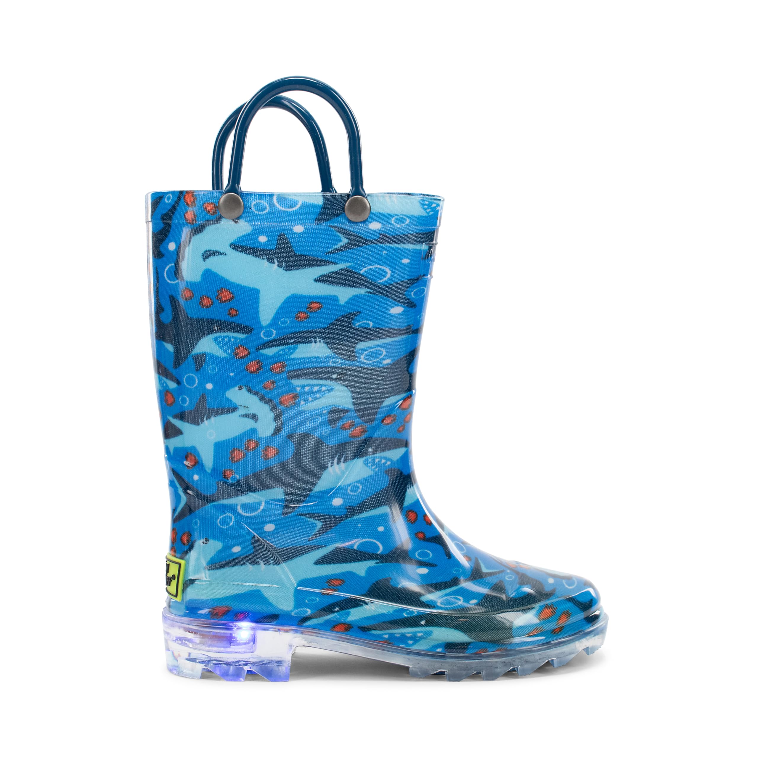 Western Chief Kids Lighted Waterproof Pull On Rain Boot for Boys and Girls