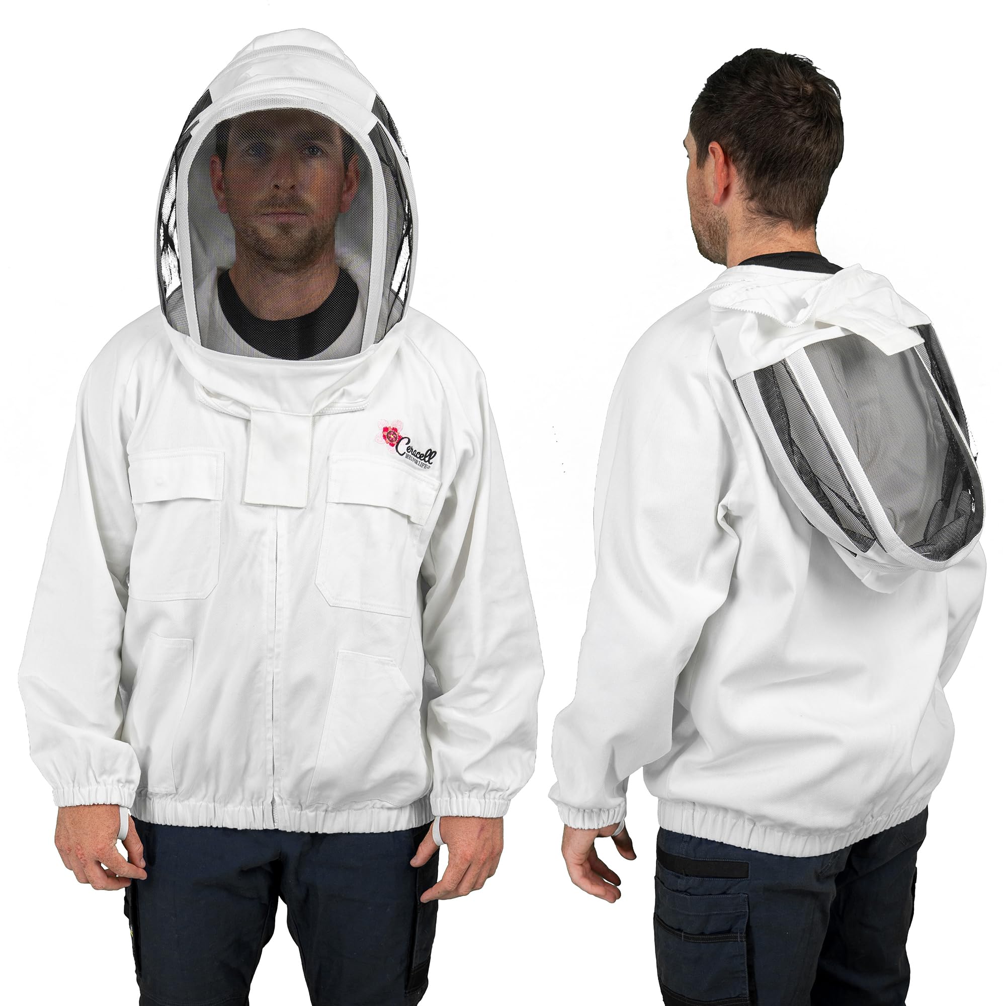 Beekeeper Jacket with Veil from Ceracell - Upper Body Protection - 100% Cotton, 