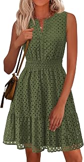PRETTYGARDEN Women's Summer Eyelet A Line Short Dresses