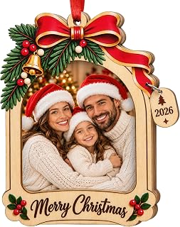 2026 Picture Frame Ornament for Christmas Tree, Photo Christmas Ornaments