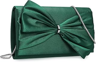 CHARMING TAILOR Satin Bow Formal Bag Women Evening Purse Elegant Clutch Handbag Wedding/Prom/Party