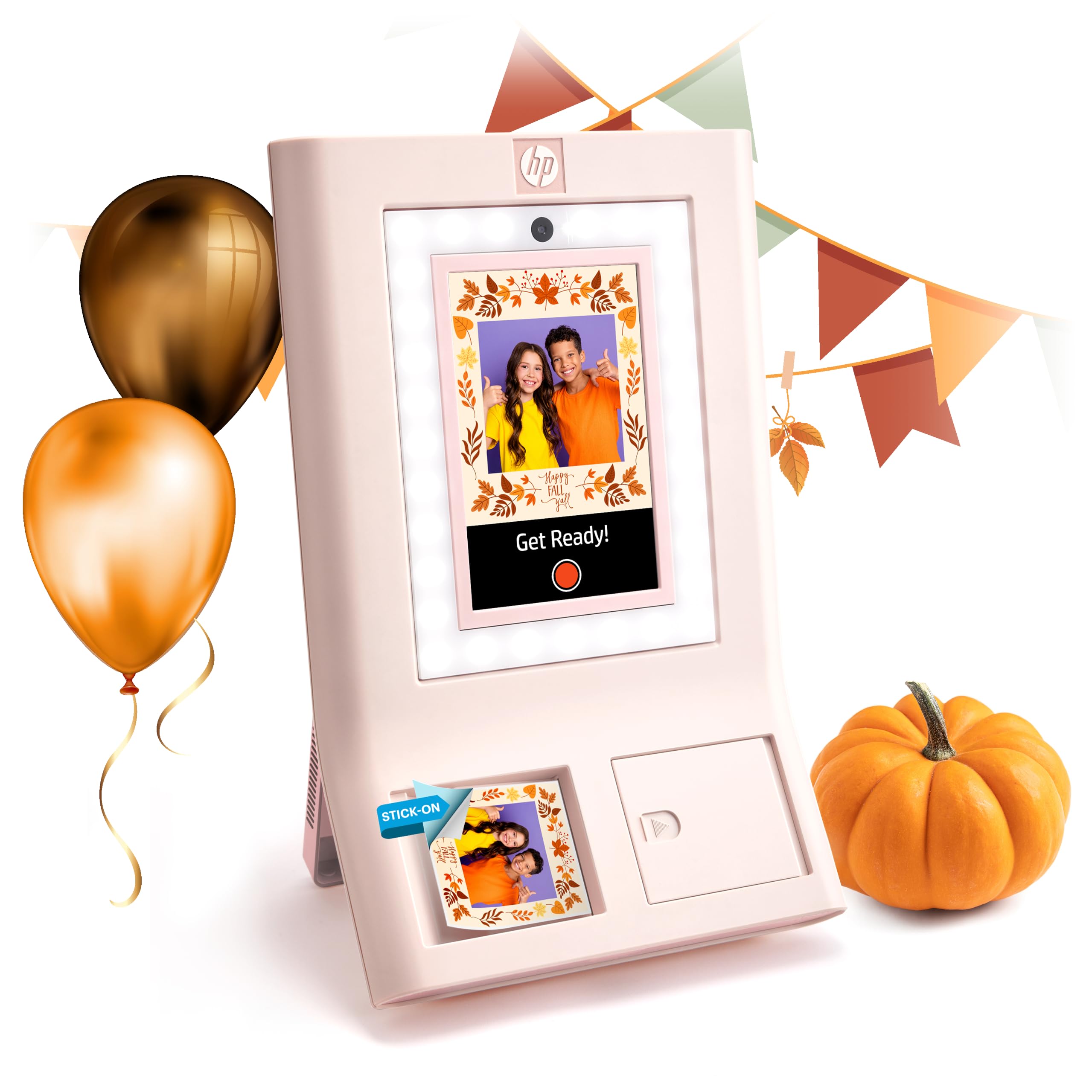 HP Sprocket Photo Booth Machine Color Instant Photo Printer, 10.1" Touchscreen, 