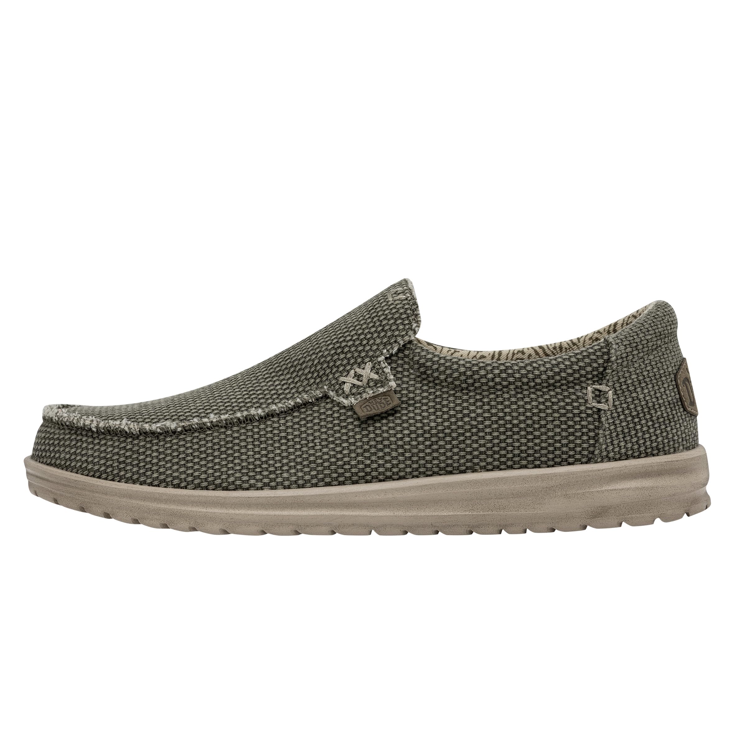 Hey Dude Mikka Braided - Loafers and Slippers Men - Army Color - Comfort and Lig