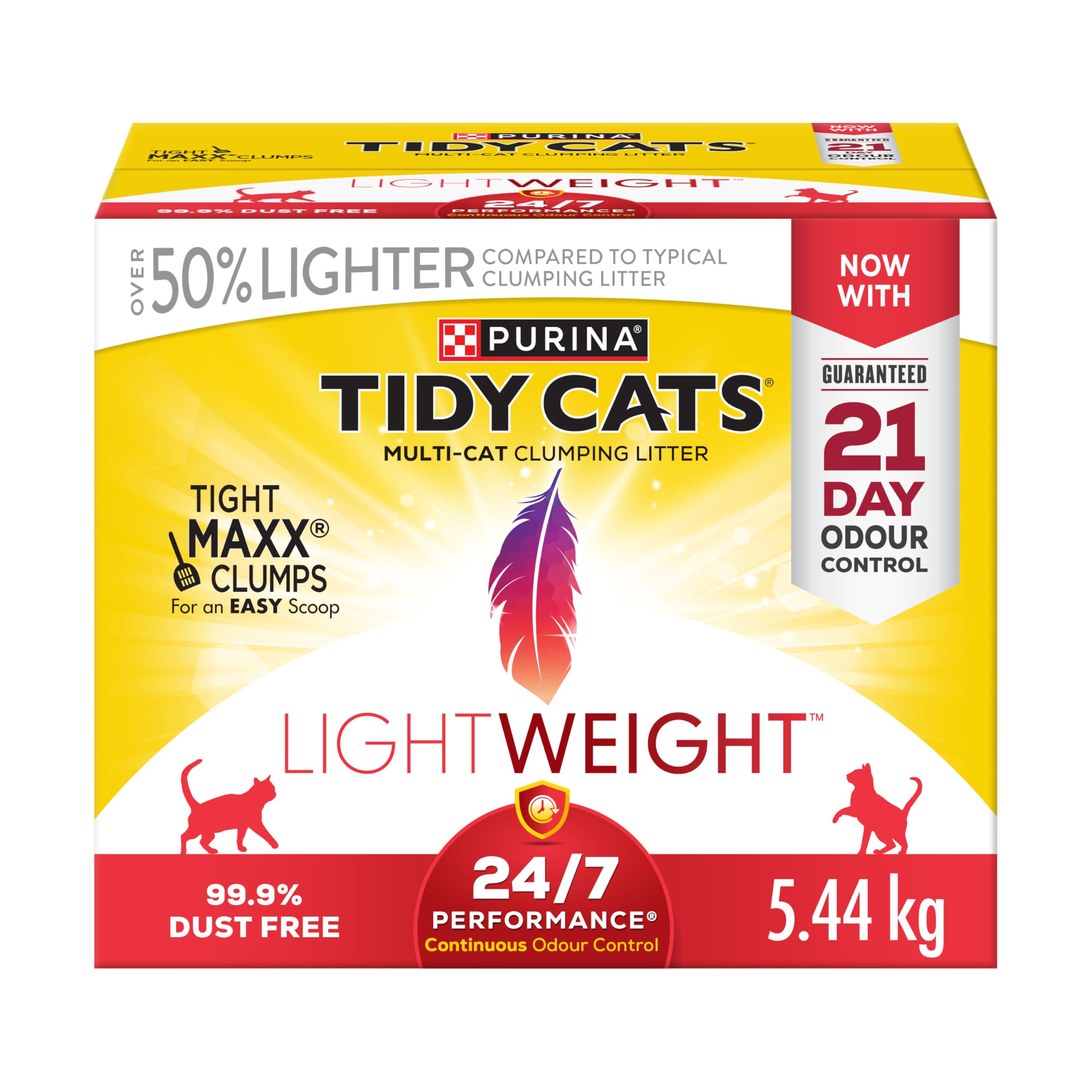 Tidy Cats 24/7 Performance Cat Litter, LightWeight Multi-Cat - 5.44 kg Box | Kit