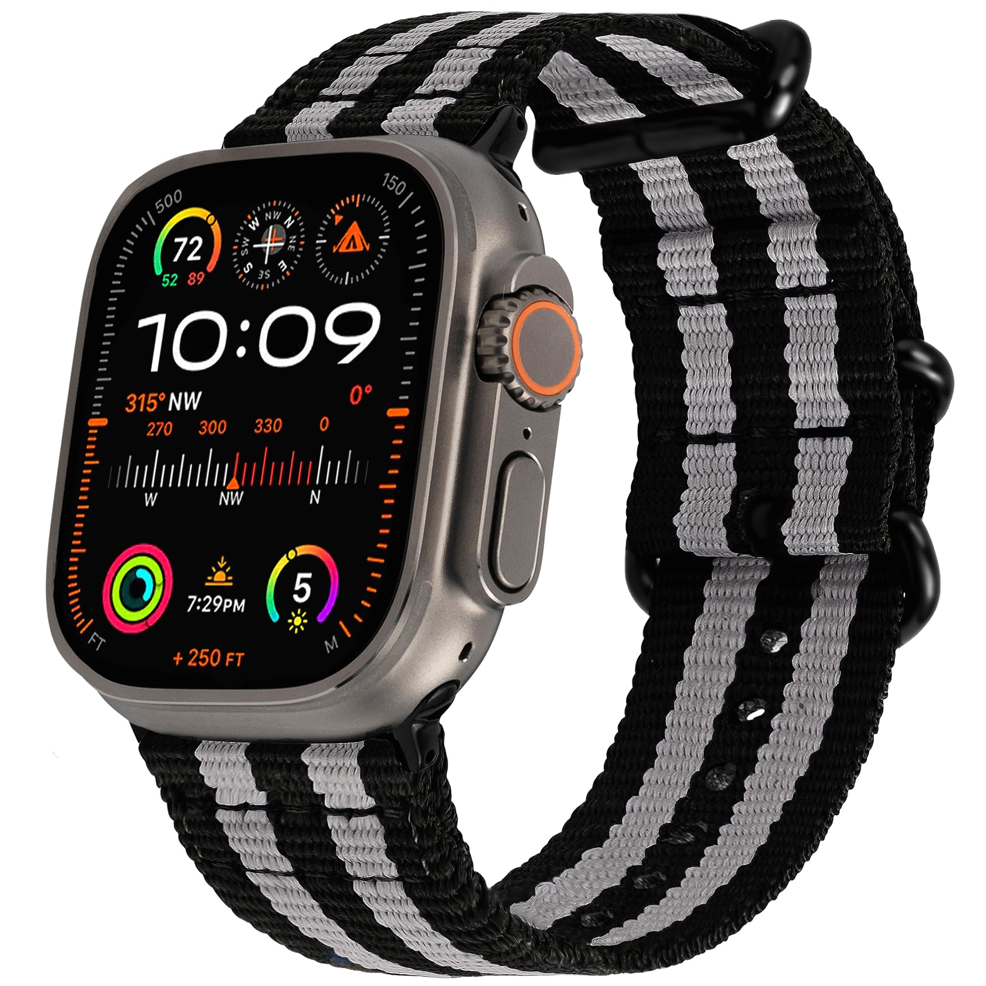 Carterjett EXTRA LARGE Hiking Trail Nylon Band - Compatible with Apple Watch 49m