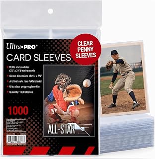 Ultra Pro Penny Sleeves – Holds Standard Size 2.5" x 3.5" – 1000 Pack | Clear soft trading card sleeves with non-PVC polypropylene film, standard 2.5 x 3.5 inch size, 1000 pack