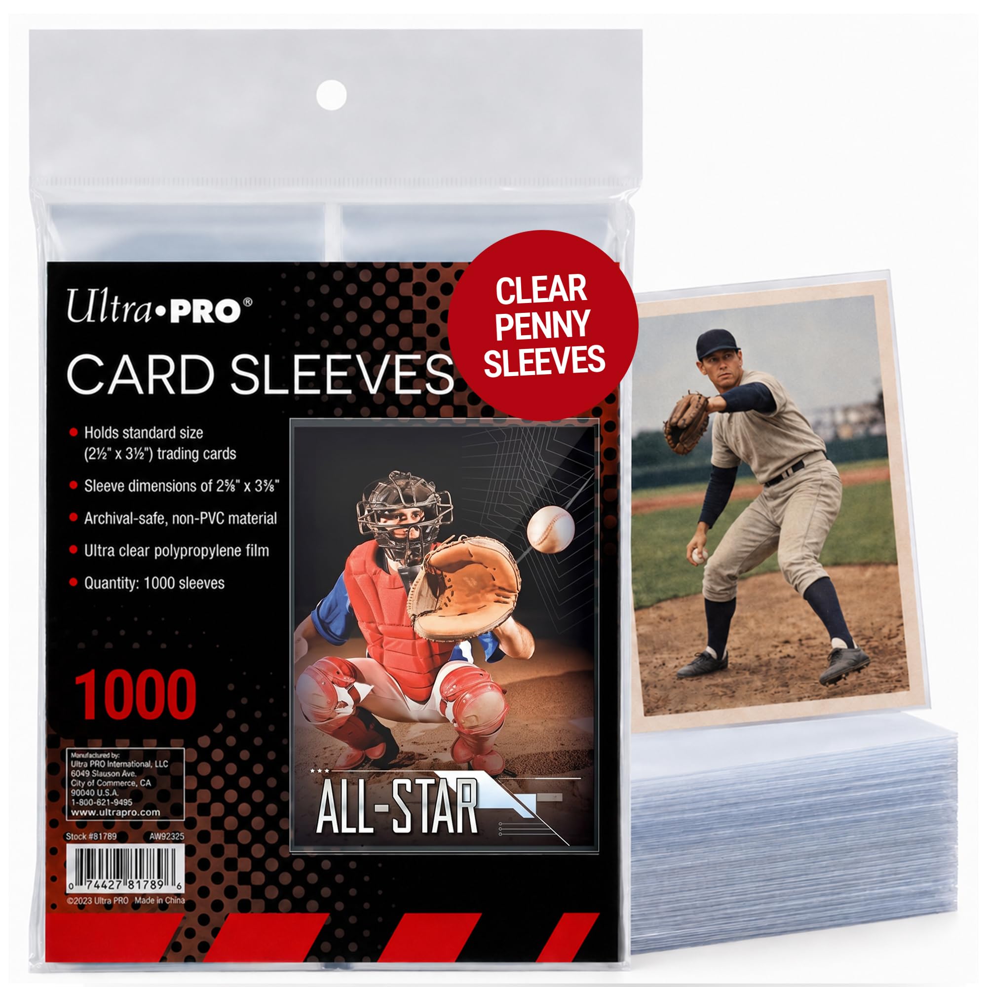 Ultra Pro Penny Sleeves – Holds Standard Size 2.5" x 3.5" – 1000 Pack | Clear so