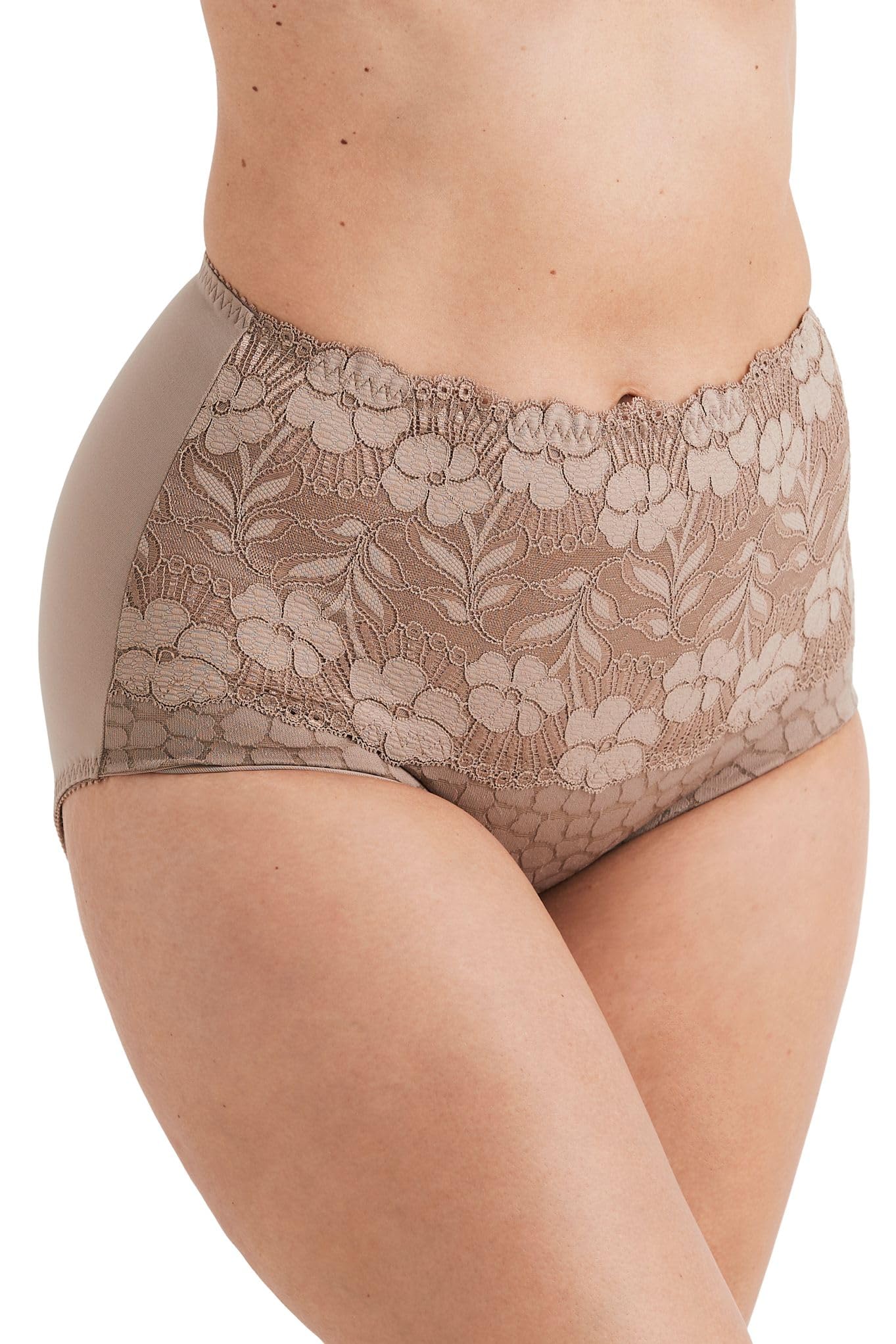 Miss Mary of Sweden Women's High Waisted Shapewear with Jacquard and Lace