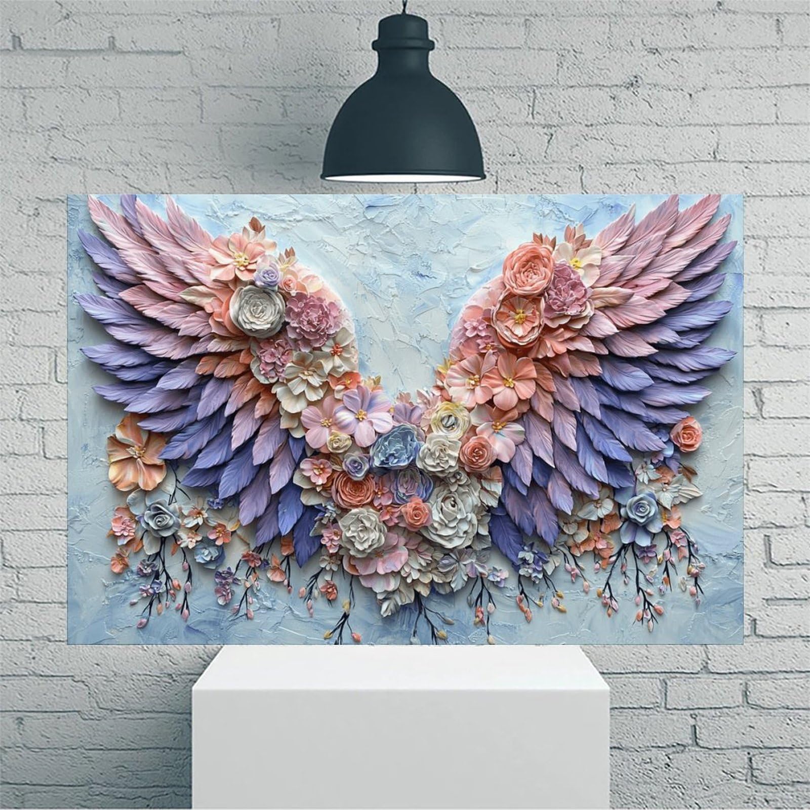 Rustic Classic Floral Wings Wall Art Canvas Poster Frameless Poster 12 x 18 Inch