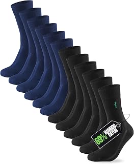 PANDA FOOD Bamboo Dress Socks | All-Day Comfort & Odour-Free | Soft, Breathable Work & Office Socks | UK Sizes 4-11 | Men Women Unisex | 6 Pairs