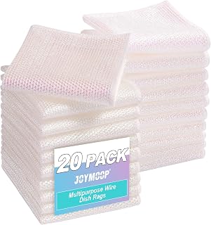 JOYMOOP Multipurpose Wire Rainbow Laser Dish Cloths, 10" x 10", 20-PK