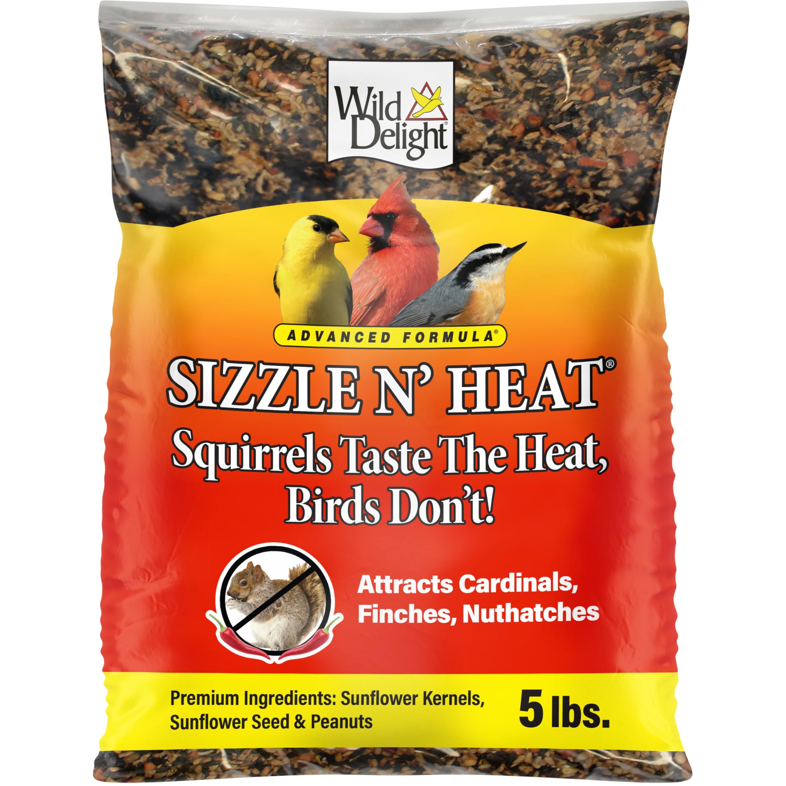 Wild Delight Sizzle N' Heat Wild Spicy Bird Seed to Deter Squirrels | No Fillers