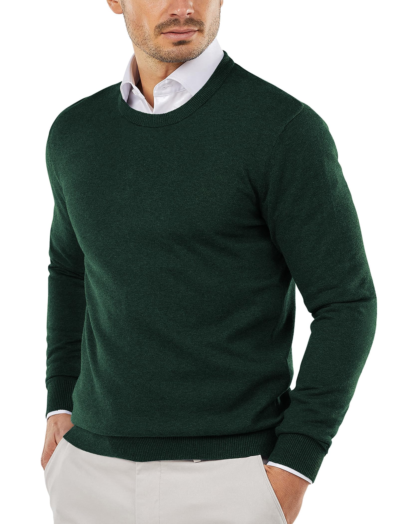 COOFANDY Men's Crew Neck Sweaters Lightweight Knitted Pullover for Casual or Ele