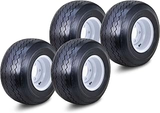 WANDA Golf Cart Tire & wheel 18X8.5-8 w/ 4X4" Special White Rim 14006,PK4 | Assembly 4 Lugs on 4" PCD Rim