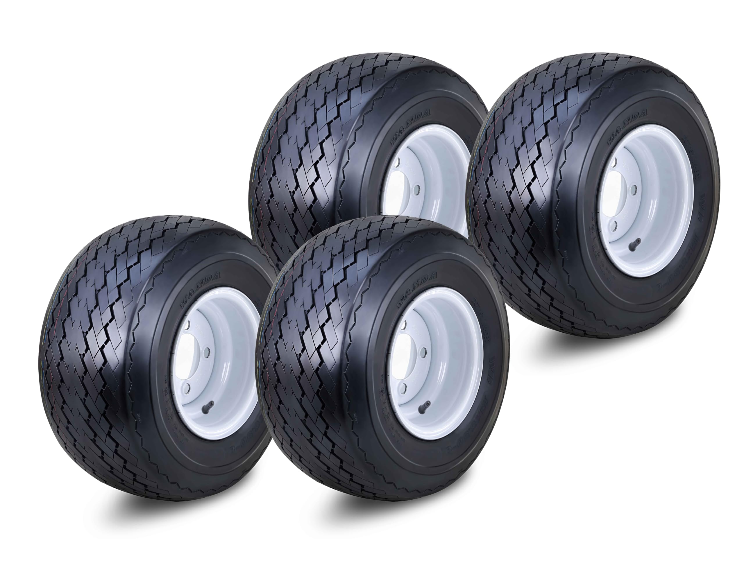 WANDA Golf Cart Tire & wheel 18X8.5-8 w/ 4X4" Special White Rim 14006,PK4 | Asse
