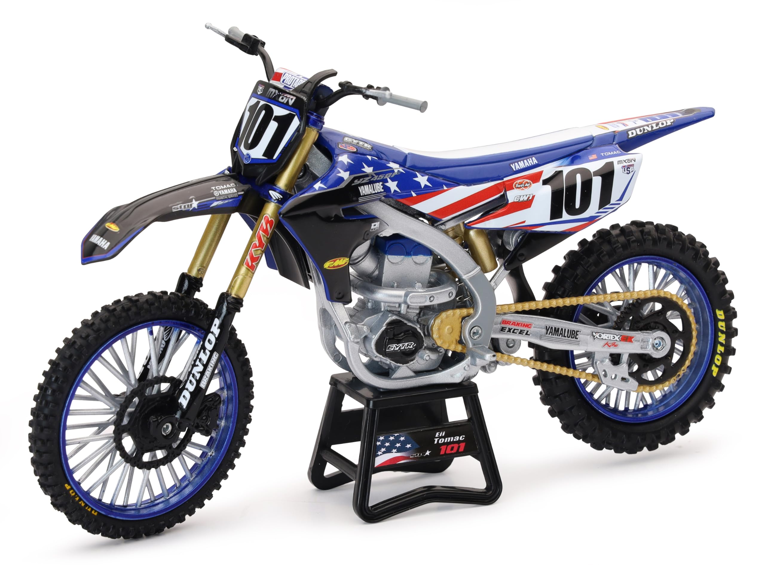 New Ray Toys Yamaha YZ450F Motocross of Nations Bike Eli Tomac Race Team Replica