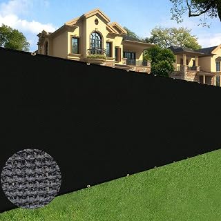 Sunnyglade 6 ft x 50 ft Privacy Screen Fence Heavy Duty Fence Cover Black | Privacy Fence Screen with UV Resistant Mesh, Reinforced Grommets and Breathable Design for Balcony, Patio, Garden & Backyard