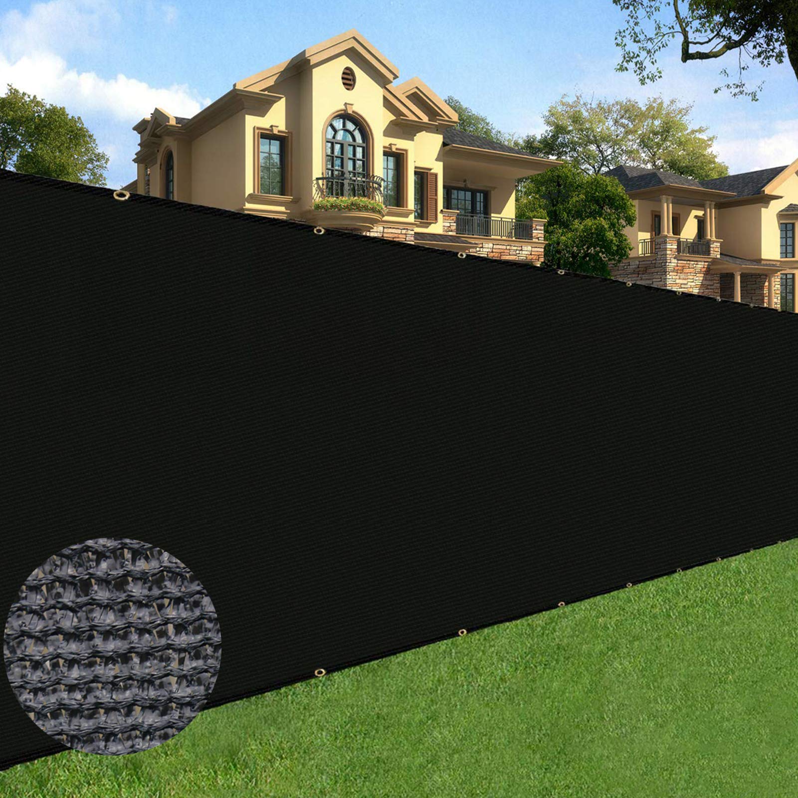 Sunnyglade 6 ft x 50 ft Privacy Screen Fence Heavy Duty Fence Cover Black | Priv