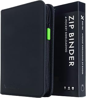 Vault X 4 Pocket Zip Trading Card Binder 160 Cards Exo-Tec (Black) | Holds 160 standard-size TCG cards in 20 side-loading 4-pocket pages. Padded, water-resistant Exo-Tec cover.