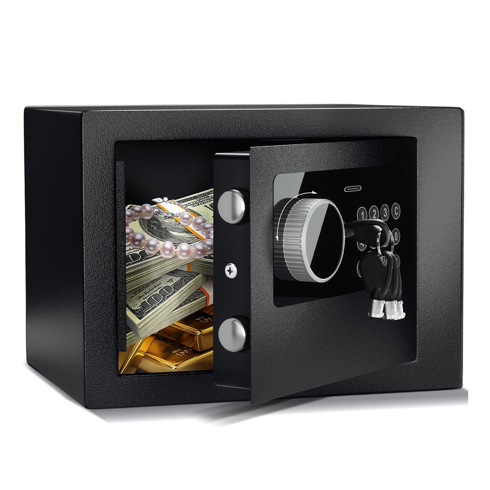 Digital Electronic Money Safe, Steel Security Lock Box with Keypad, Office Hotel