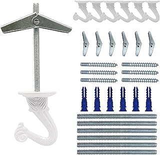Ceiling Hooks for Hanging Plants- 6 Pcs Vintage Style Ceiling Plant Hanger Hooks Outdoor or Indoor- Sturdy Plant Hooks for Hanging Lights, Flower Baskets and More (White 6 Pack)