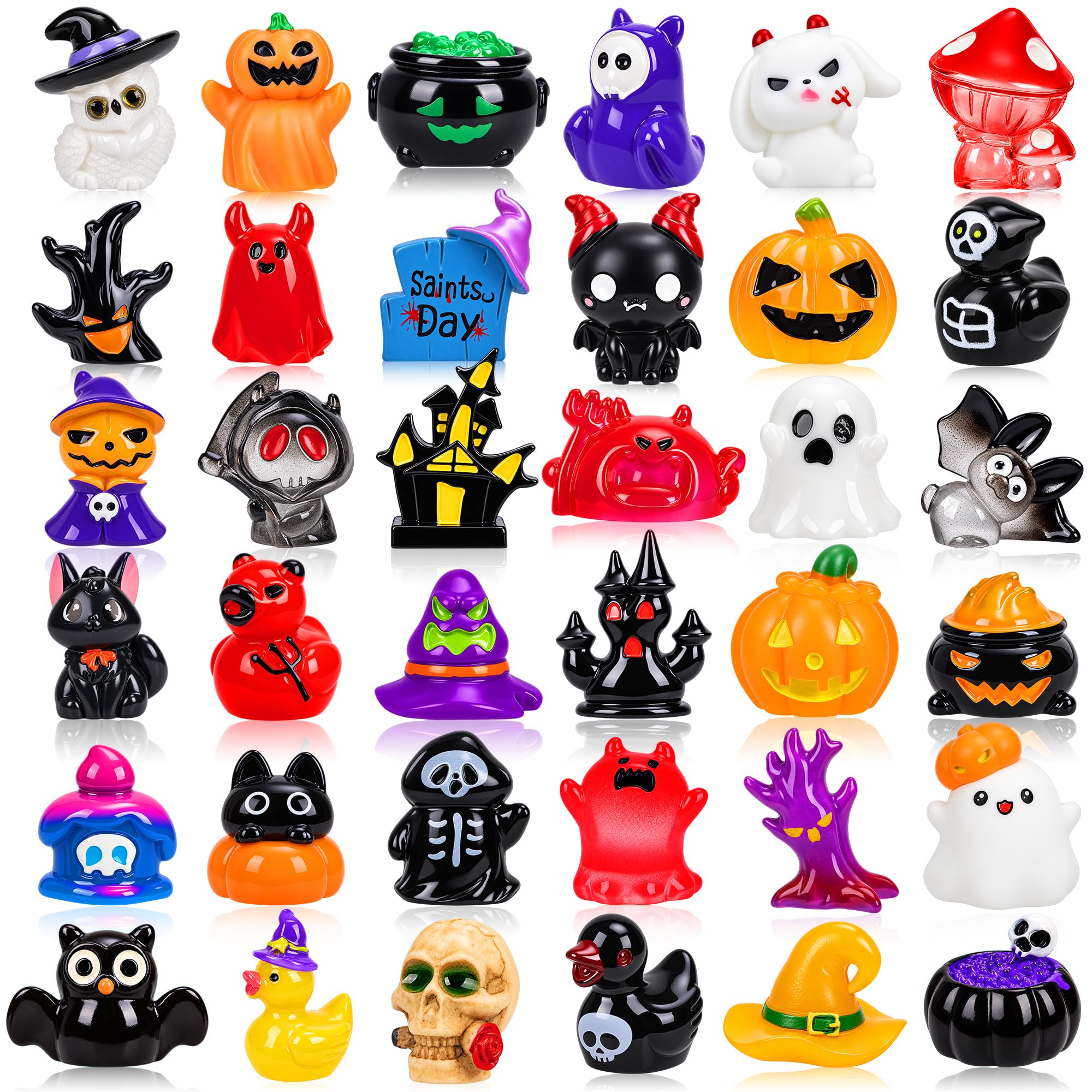 54Pcs Halloween Mini Resin Figures Miniature Halloween Figurines Decor | 54 Styl