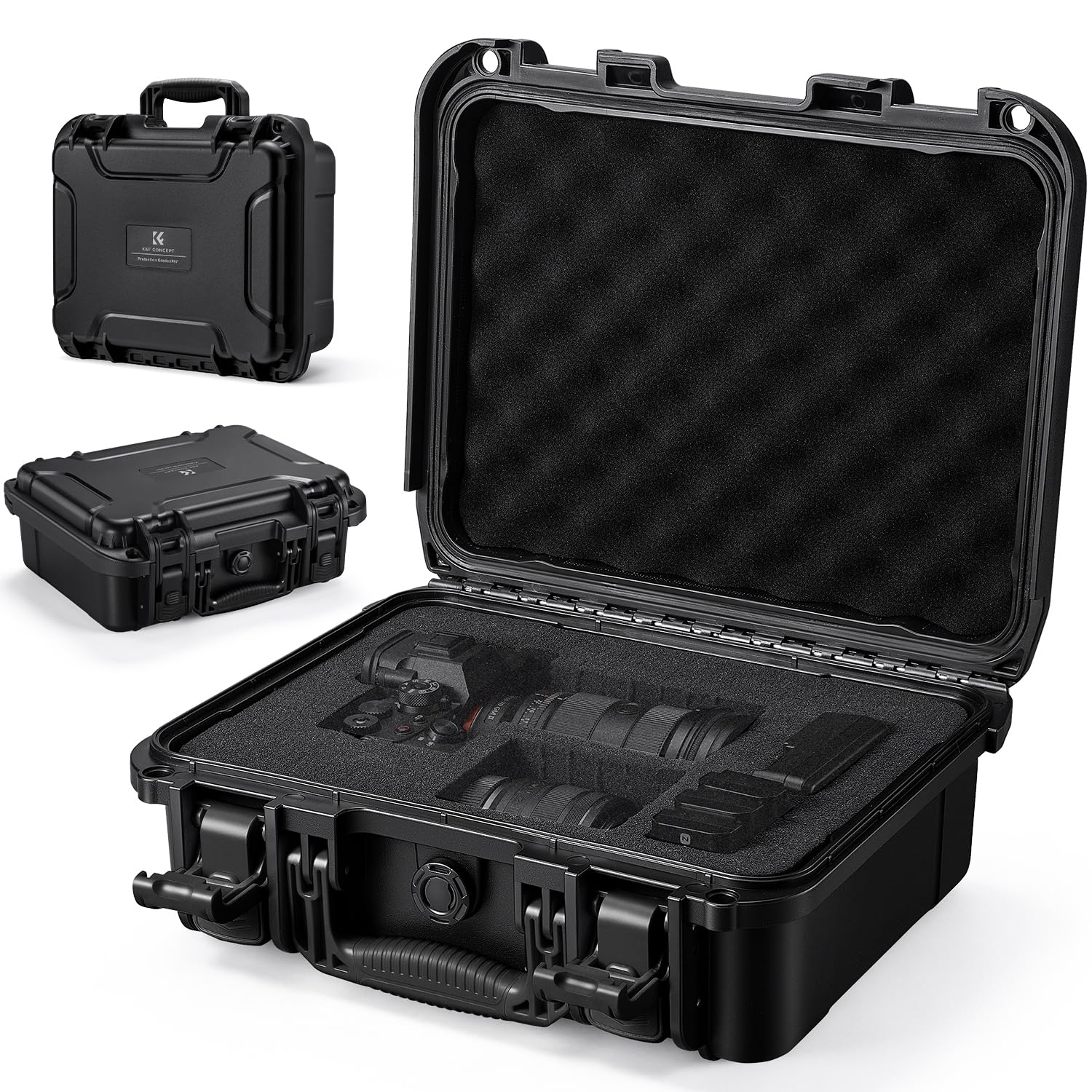 K&F CONCEPT Waterproof Hard Case, IP67 Protective Case with Pre-Scored Foam