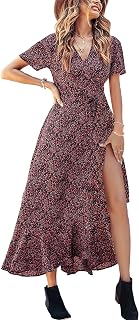 PRETTYGARDEN Women's Boho Floral Summer Maxi Dresses