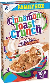 Cinnamon Toast Crunch Breakfast Cereal, Family Size, 18.8 oz | ~13 Servings, 16g Whole Grain, Good Source of Calcium, 12 Vitamins & Minerals, No Artificial Flavors