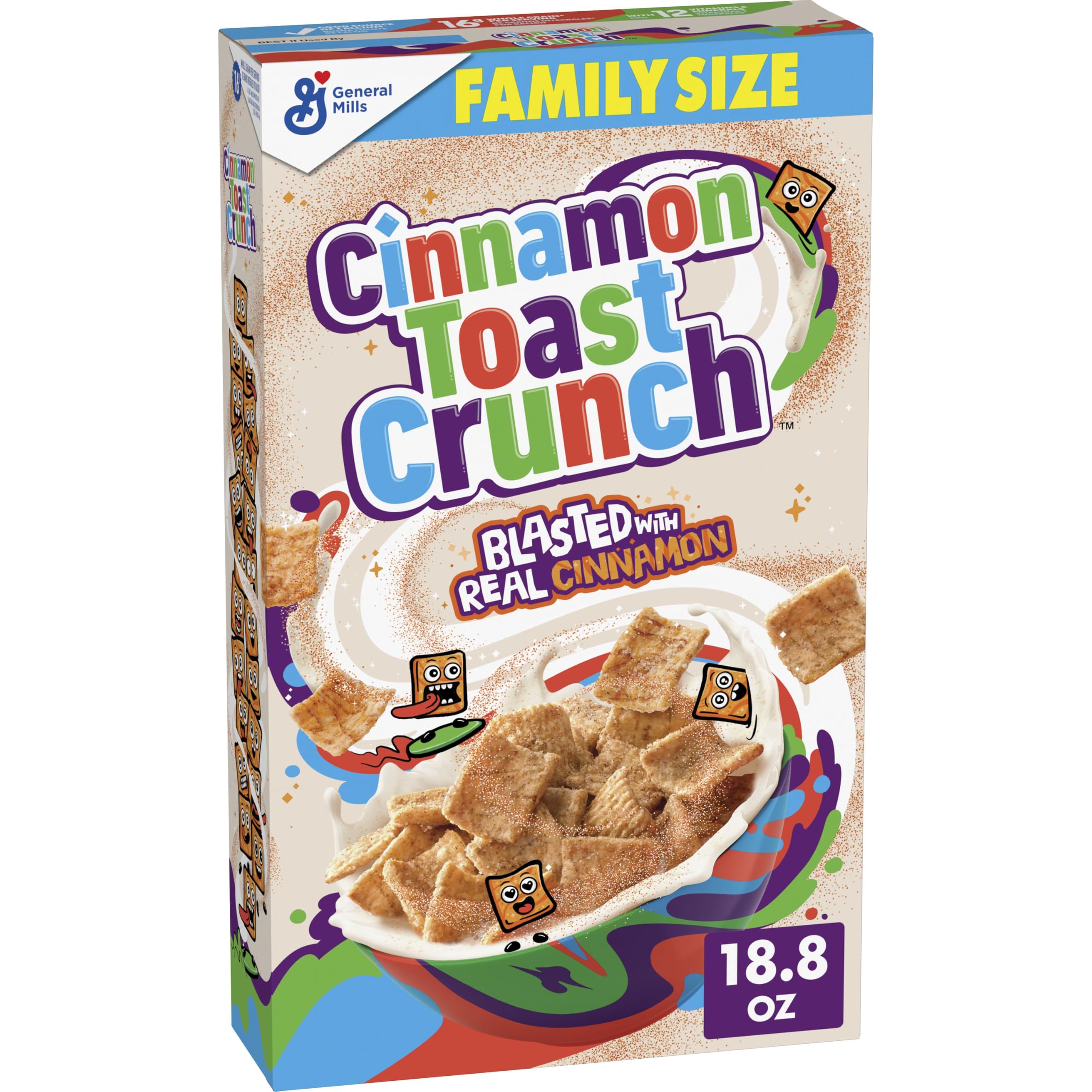 Cinnamon Toast Crunch Breakfast Cereal, Family Size, 18.8 oz | ~13 Servings, 16g